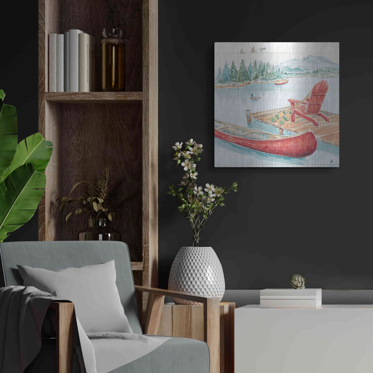 'Lake Moments IV' by Daphne Brissonnet – Metal Wall Art, 24x24 room view
