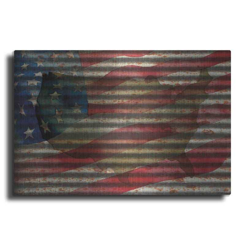 'American Flag on Metal' by Cindy Jacobs – Metal Wall Art