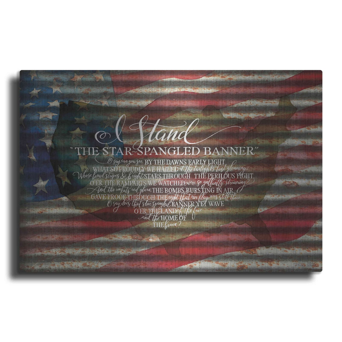'I Stand American Flag on Metal' by Cindy Jacobs – Metal Wall Art