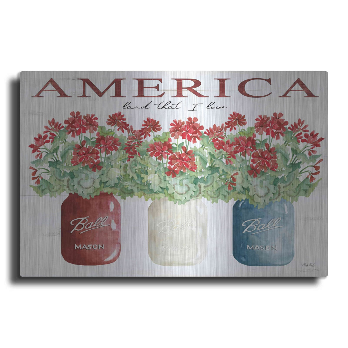 'America Glass Jars' by Cindy Jacobs – Metal Wall Art