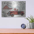 'Red Truck Winter Barn' by Cindy Jacobs – Metal Wall Art, 16x12 room view
