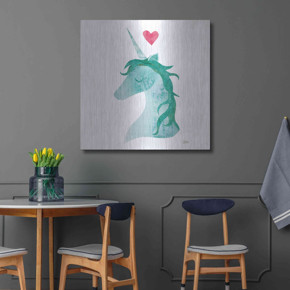 'Unicorn Magic II' by Melissa Averinos – Metal Wall Art, 36x36 room view