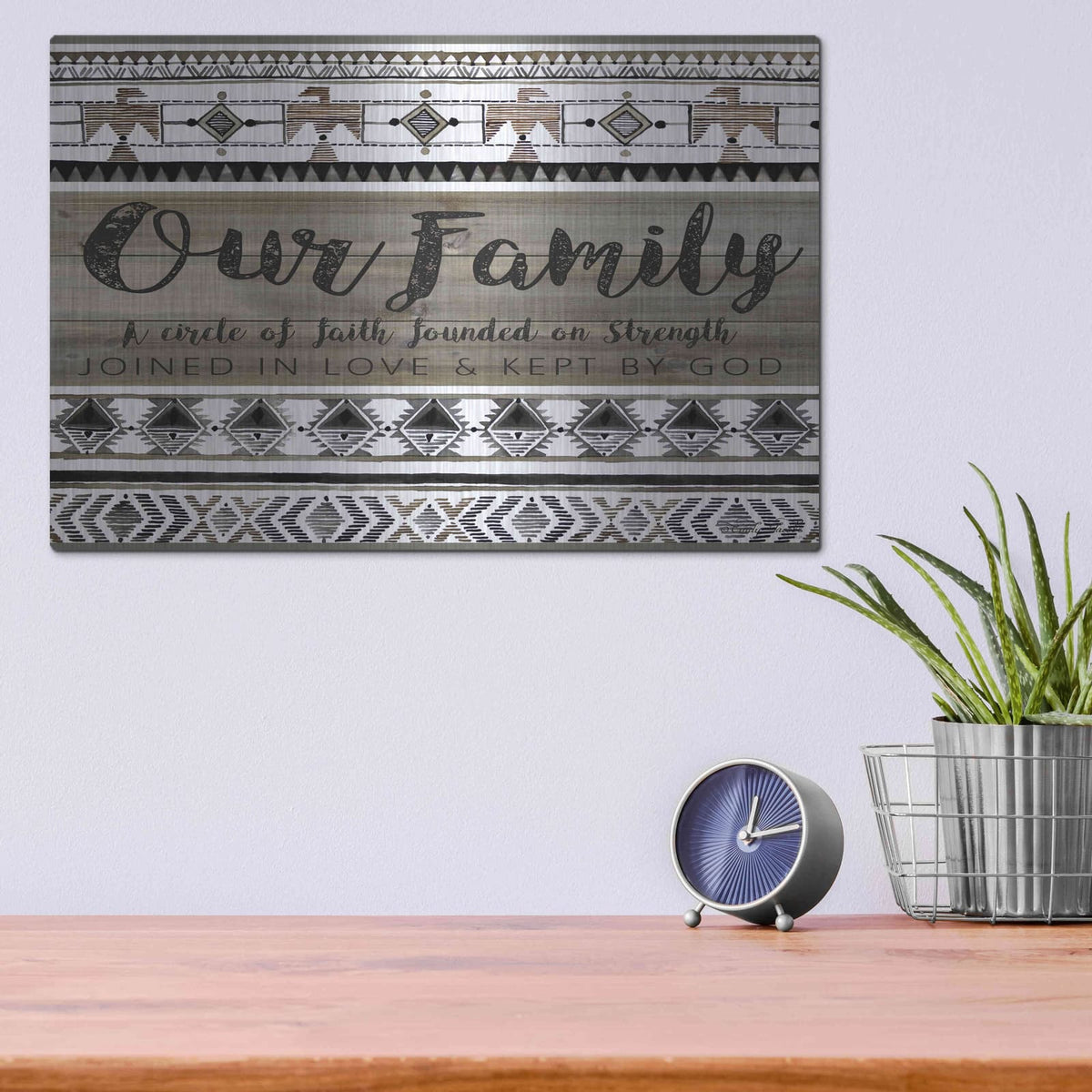 'Our Family' by Cindy Jacobs – Metal Wall Art, 16x12 room view