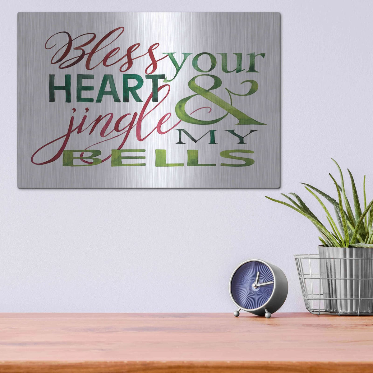'Jingle My Bells' by Cindy Jacobs – Metal Wall Art, 16x12 room view