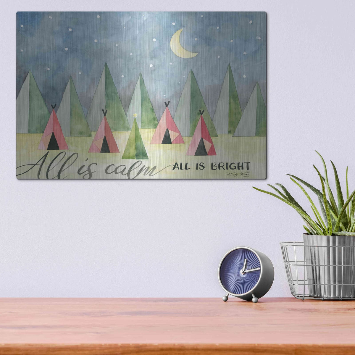'All is Calm' by Cindy Jacobs – Metal Wall Art, 16x12 room view