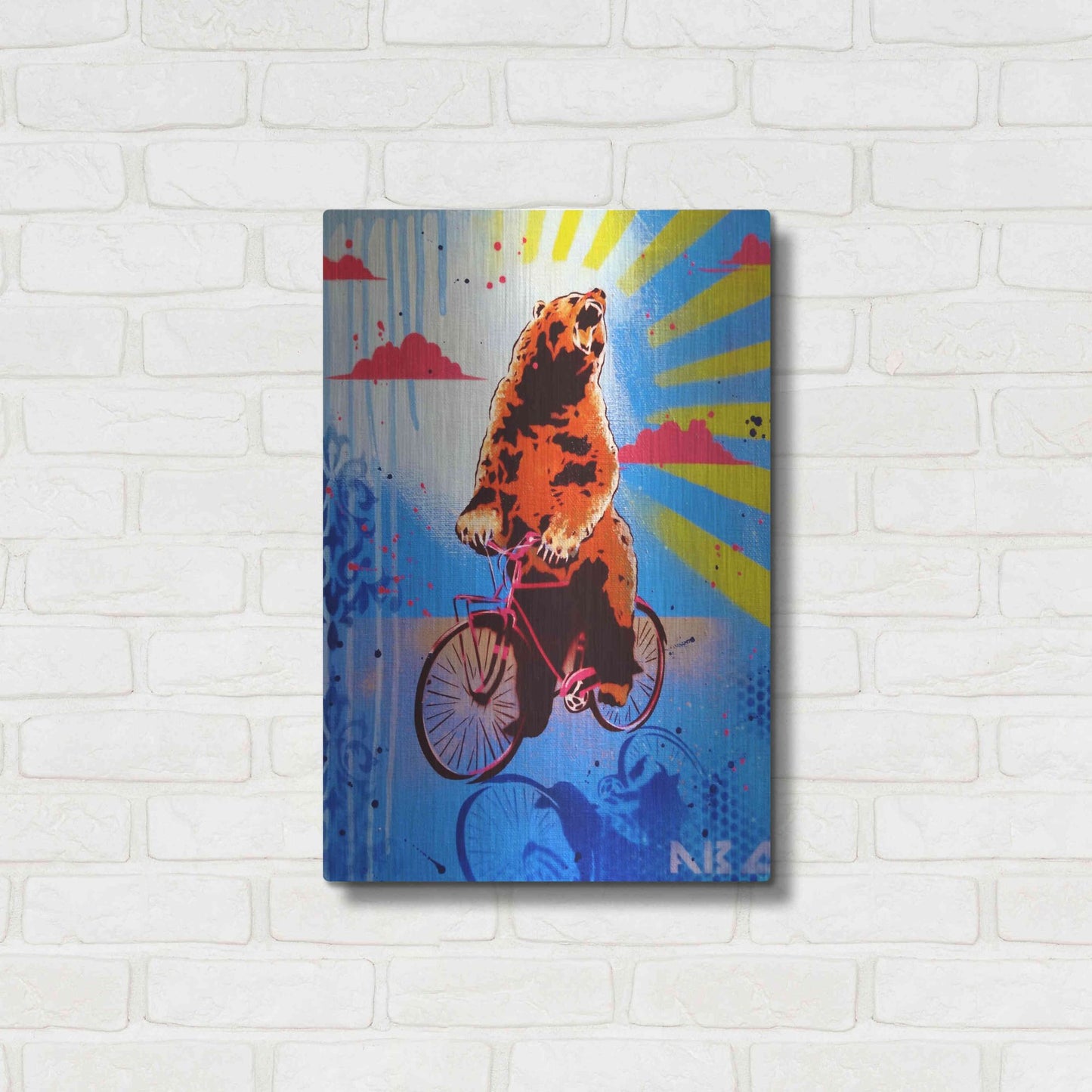 Luxe Metal Art 'Bear Back Rider' by AbcArtAttack, Metal Wall Art,16x24