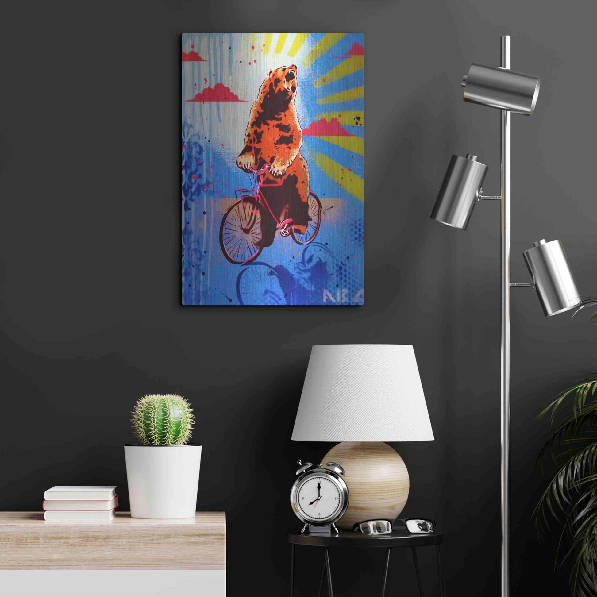 Luxe Metal Art 'Bear Back Rider' by AbcArtAttack, Metal Wall Art,16x24