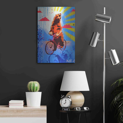 Luxe Metal Art 'Bear Back Rider' by AbcArtAttack, Metal Wall Art,16x24