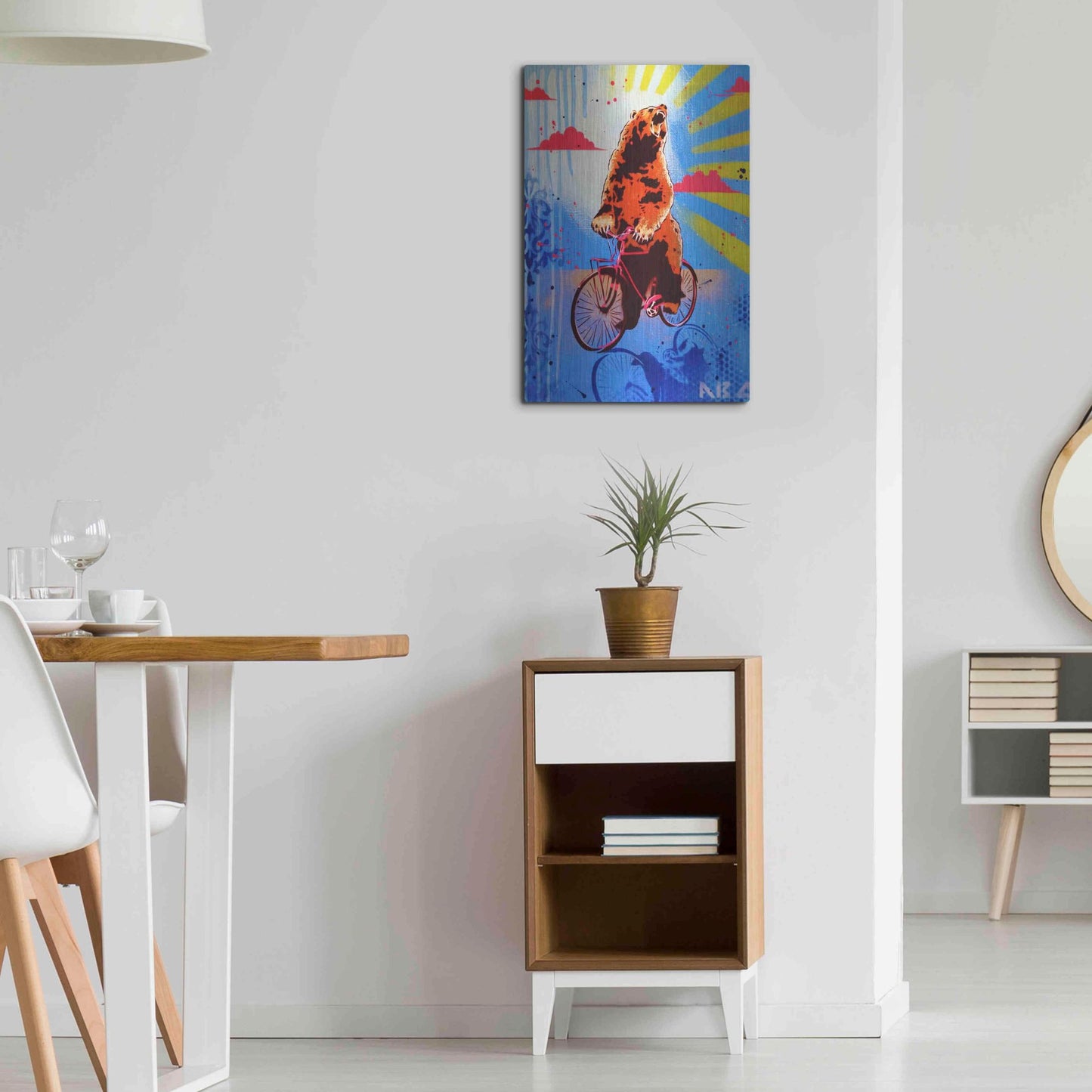 Luxe Metal Art 'Bear Back Rider' by AbcArtAttack, Metal Wall Art,16x24