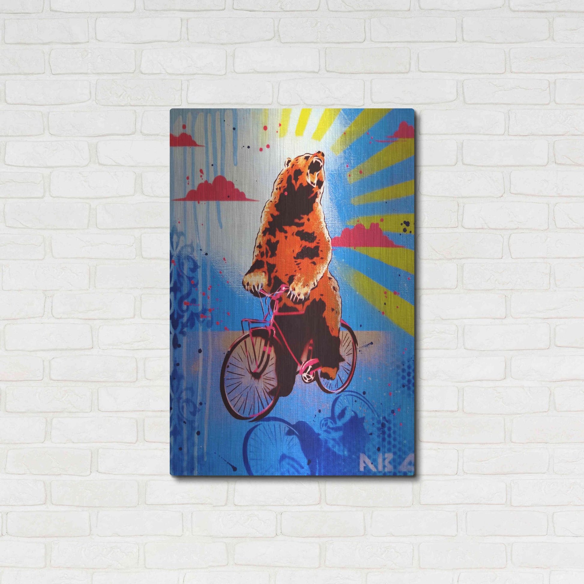 Luxe Metal Art 'Bear Back Rider' by AbcArtAttack, Metal Wall Art,24x36