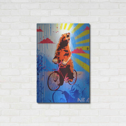 Luxe Metal Art 'Bear Back Rider' by AbcArtAttack, Metal Wall Art,24x36