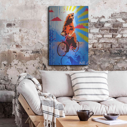 Luxe Metal Art 'Bear Back Rider' by AbcArtAttack, Metal Wall Art,24x36