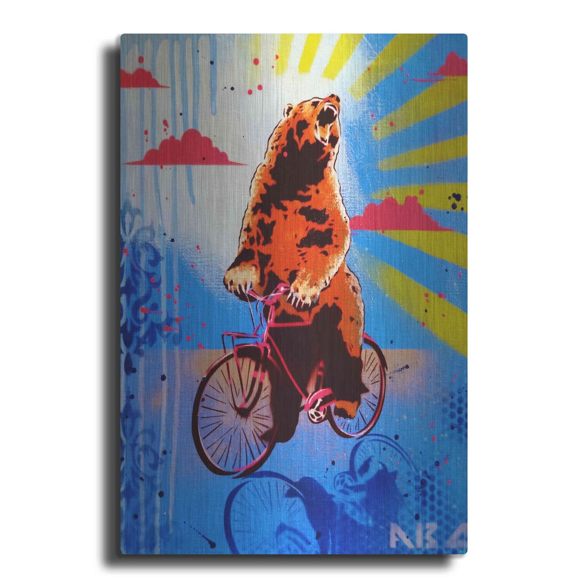 'Bear Back Rider' by AbcArtAttack – Metal Wall Art