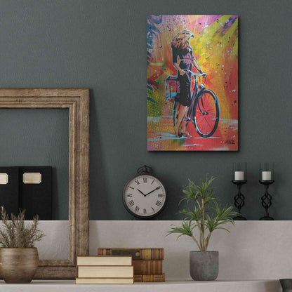 Luxe Metal Art 'Cycle Soaring' by AbcArtAttack, Metal Wall Art,12x16