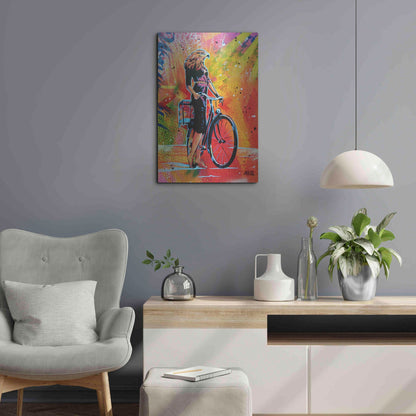 Luxe Metal Art 'Cycle Soaring' by AbcArtAttack, Metal Wall Art,16x24