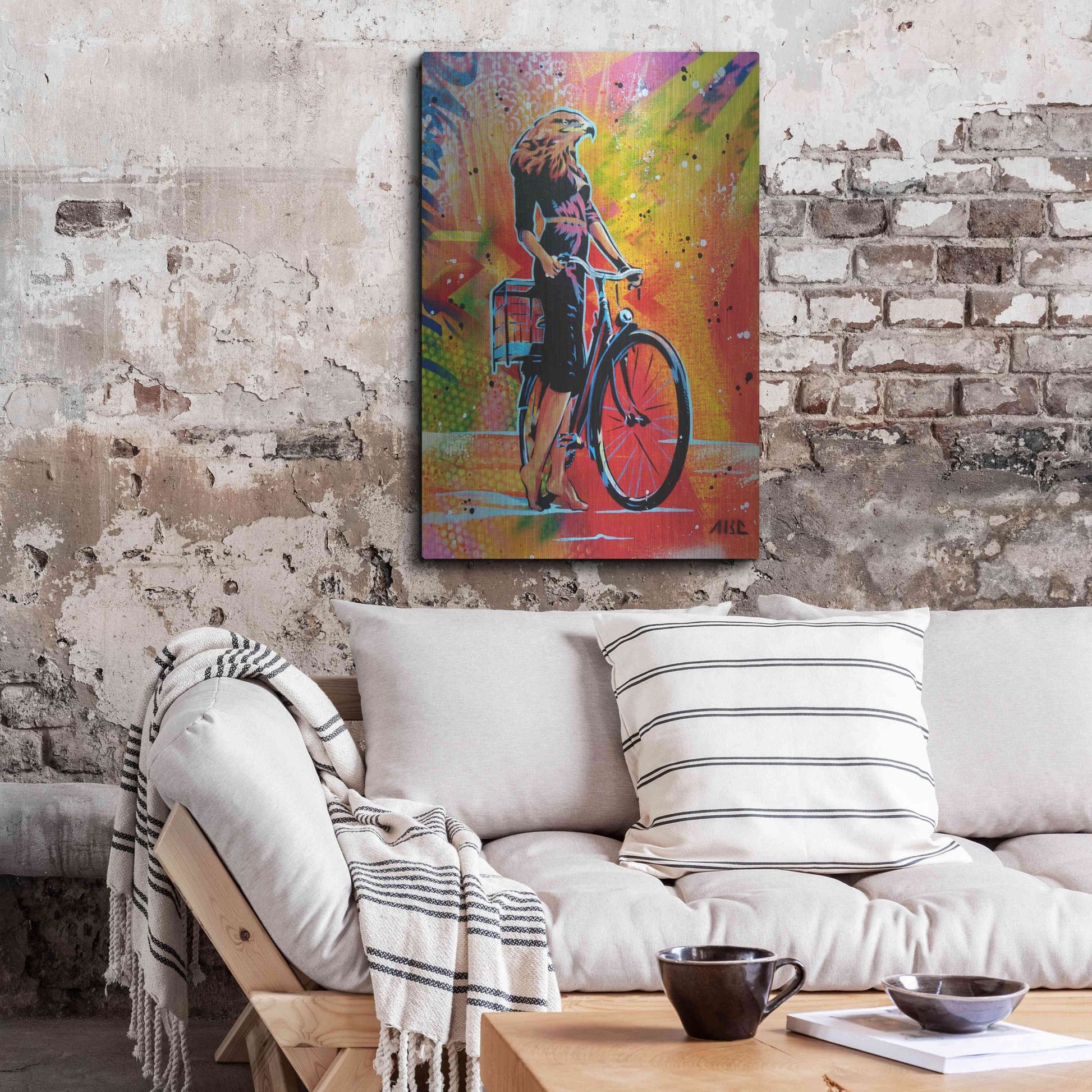 Luxe Metal Art 'Cycle Soaring' by AbcArtAttack, Metal Wall Art,24x36