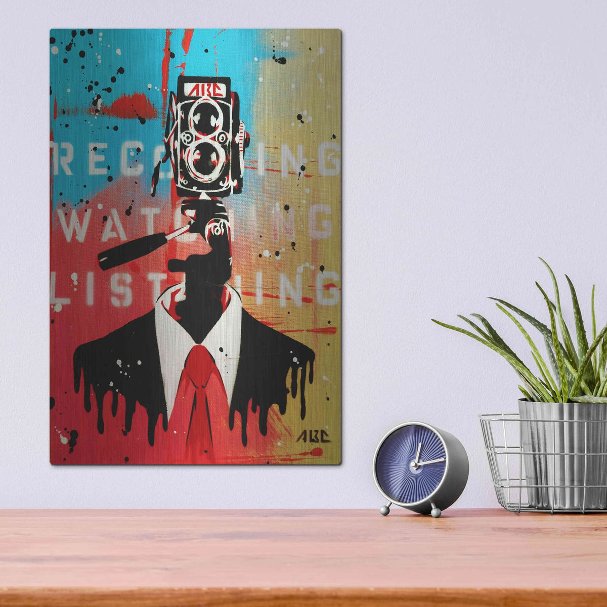 'NSA Camera Man' by AbcArtAttack – Metal Wall Art, 12x16 room view