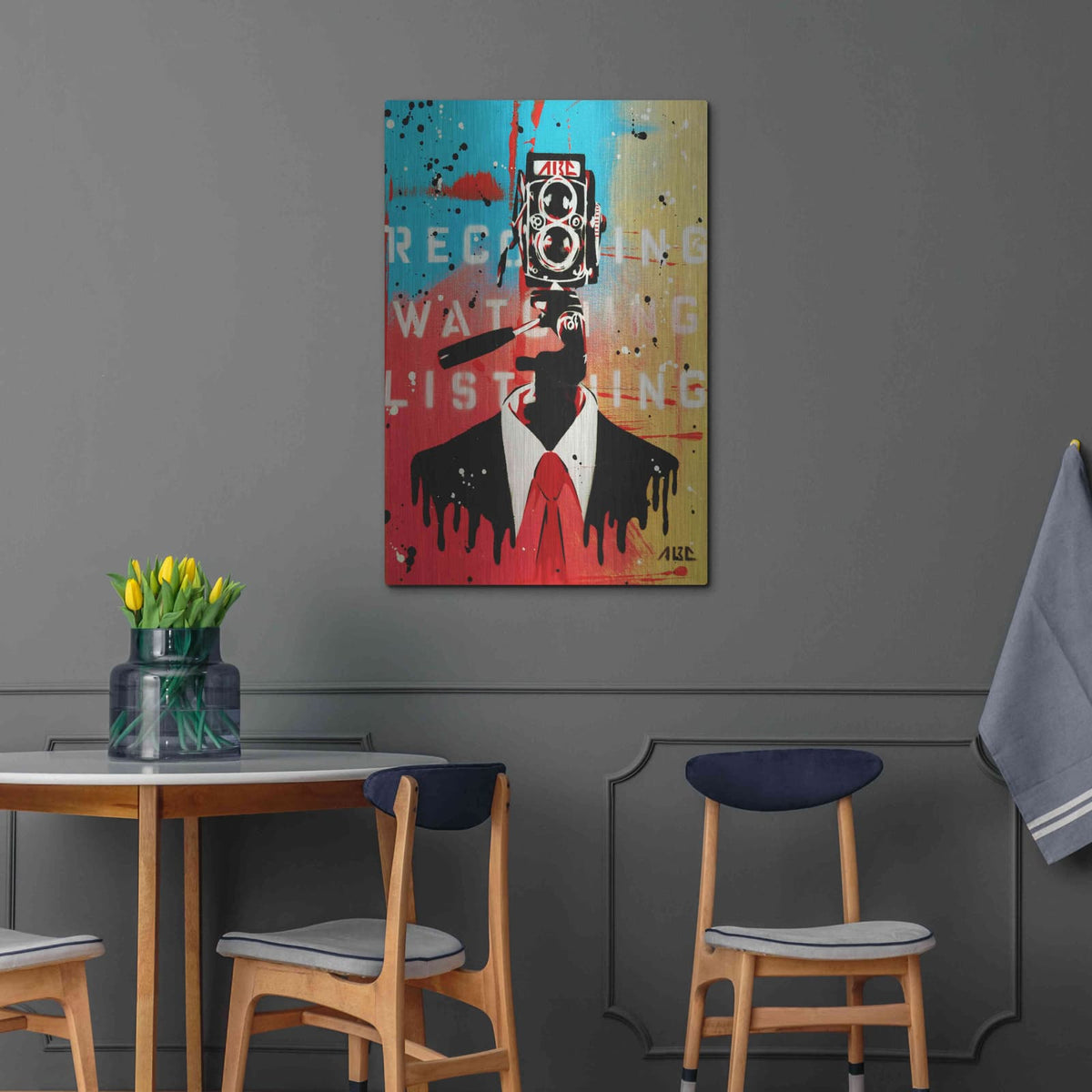 'NSA Camera Man' by AbcArtAttack – Metal Wall Art, 24x36 room view