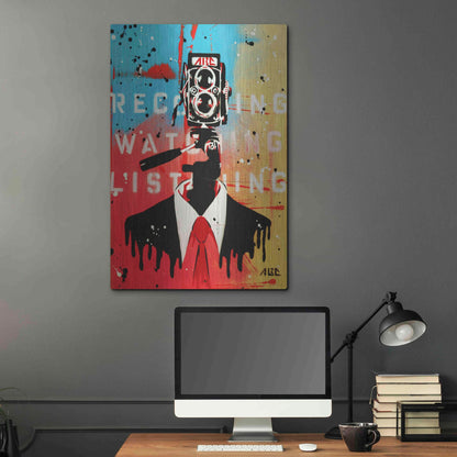 Luxe Metal Art 'NSA Camera Man' by AbcArtAttack, Metal Wall Art,24x36