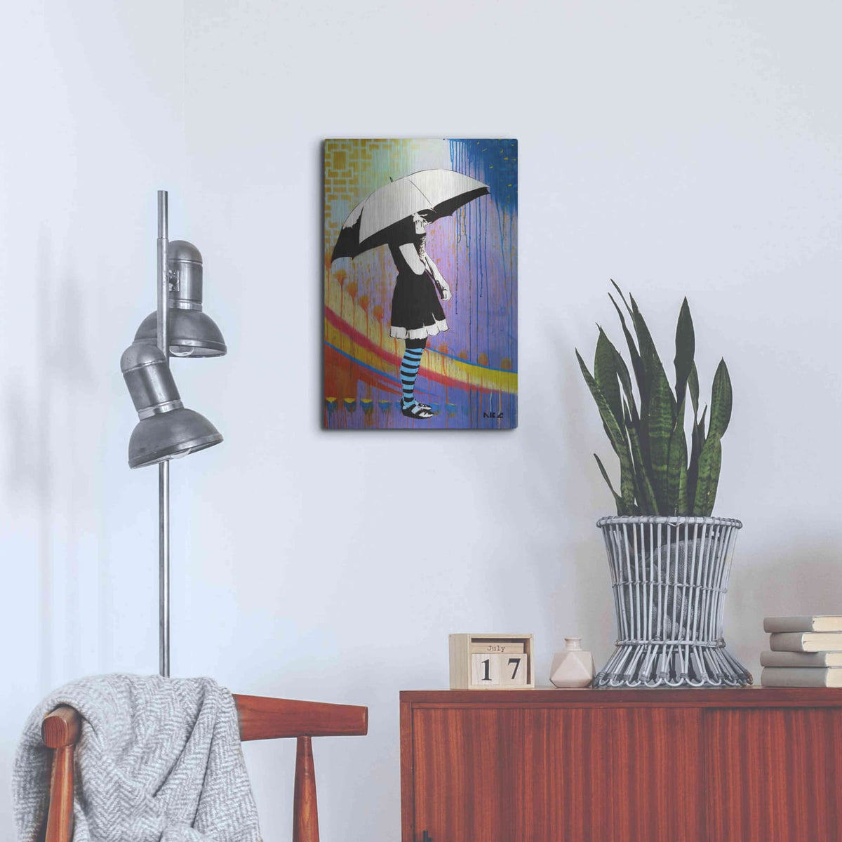 'Waiting for the Rain' by AbcArtAttack – Metal Wall Art, 16x24 room view