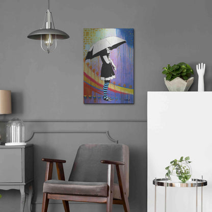 Luxe Metal Art 'Waiting for the Rain' by AbcArtAttack, Metal Wall Art,16x24