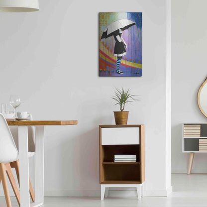 Luxe Metal Art 'Waiting for the Rain' by AbcArtAttack, Metal Wall Art,16x24