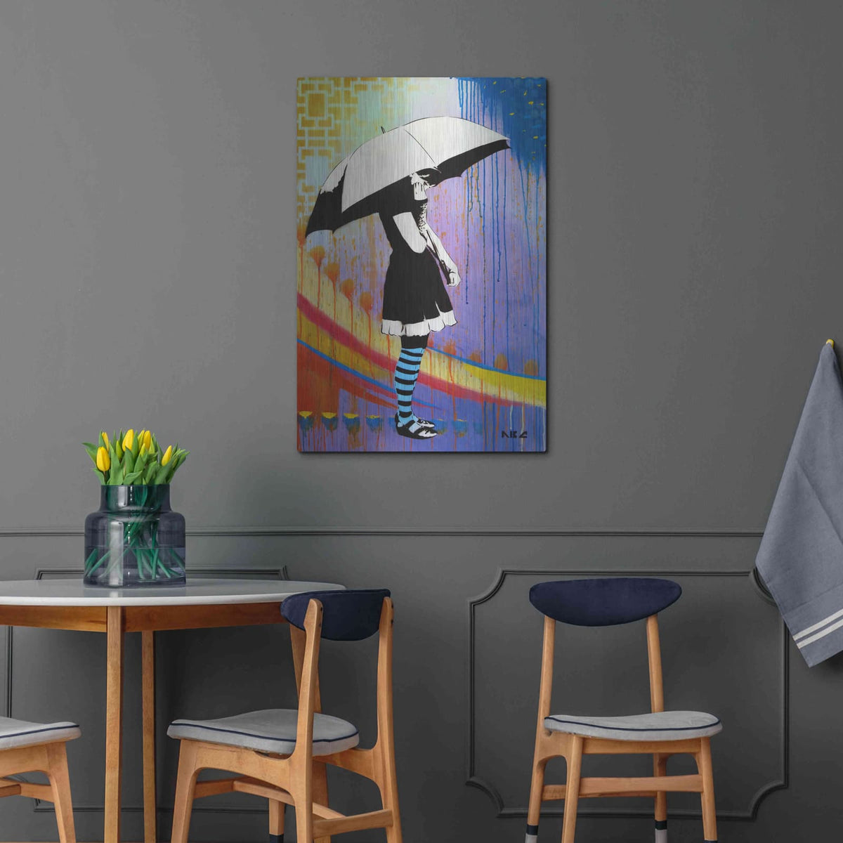 'Waiting for the Rain' by AbcArtAttack – Metal Wall Art, 24x36 room view