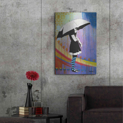 Luxe Metal Art 'Waiting for the Rain' by AbcArtAttack, Metal Wall Art,24x36