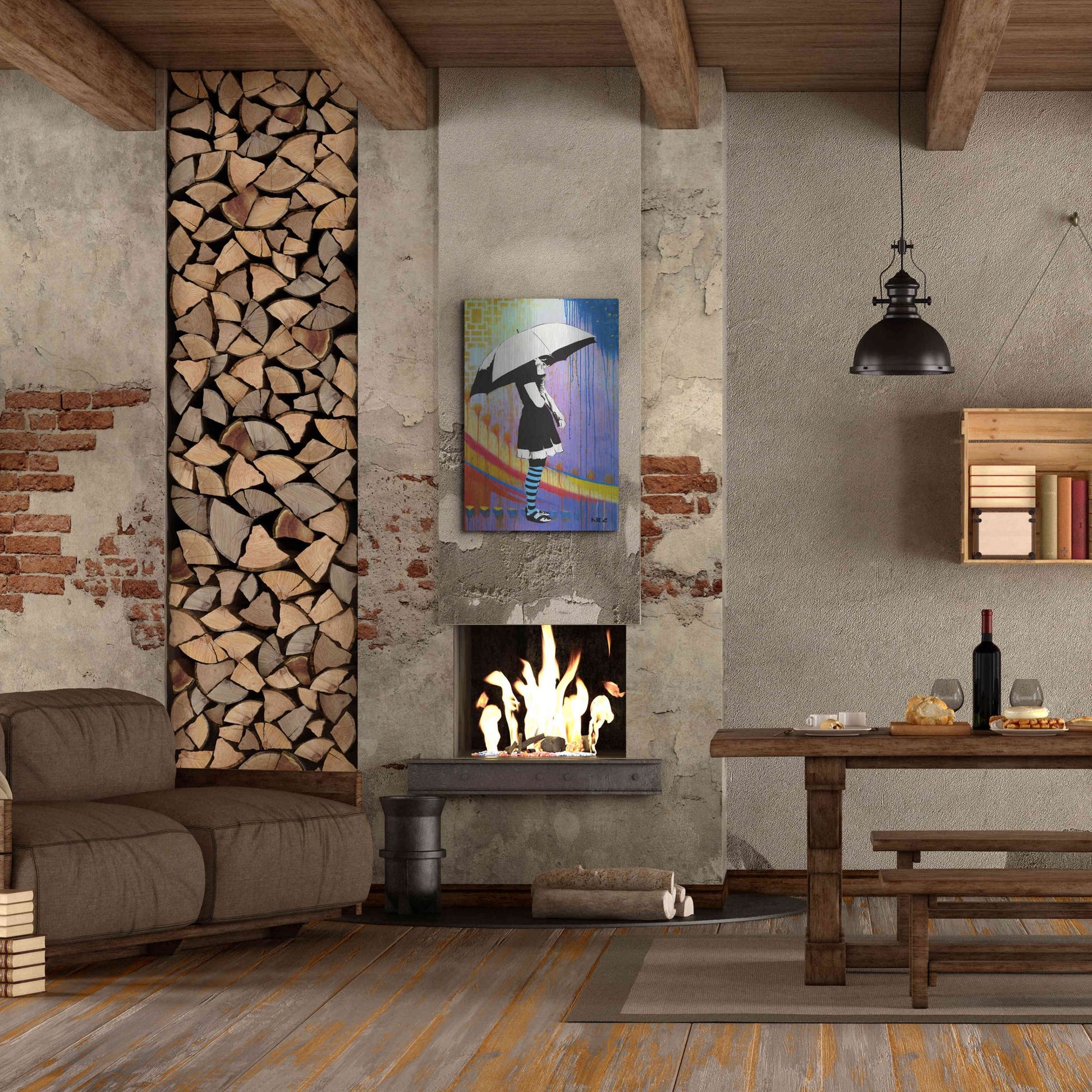 Luxe Metal Art 'Waiting for the Rain' by AbcArtAttack, Metal Wall Art,24x36