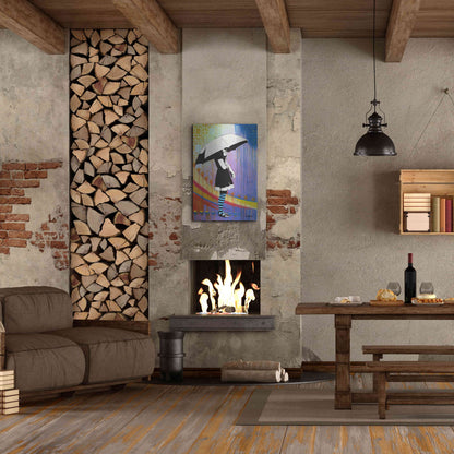 Luxe Metal Art 'Waiting for the Rain' by AbcArtAttack, Metal Wall Art,24x36