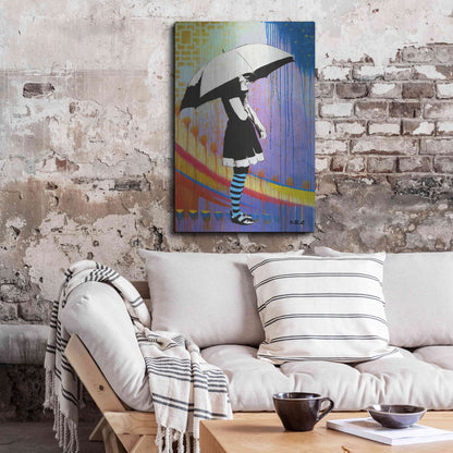 Luxe Metal Art 'Waiting for the Rain' by AbcArtAttack, Metal Wall Art,24x36