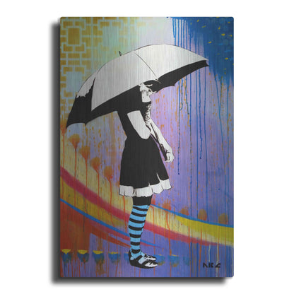 Luxe Metal Art 'Waiting for the Rain' by AbcArtAttack, Metal Wall Art
