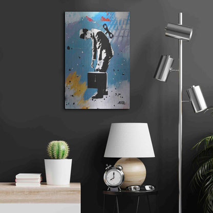 Luxe Metal Art 'Windup for the Wind Down' by AbcArtAttack, Metal Wall Art,16x24