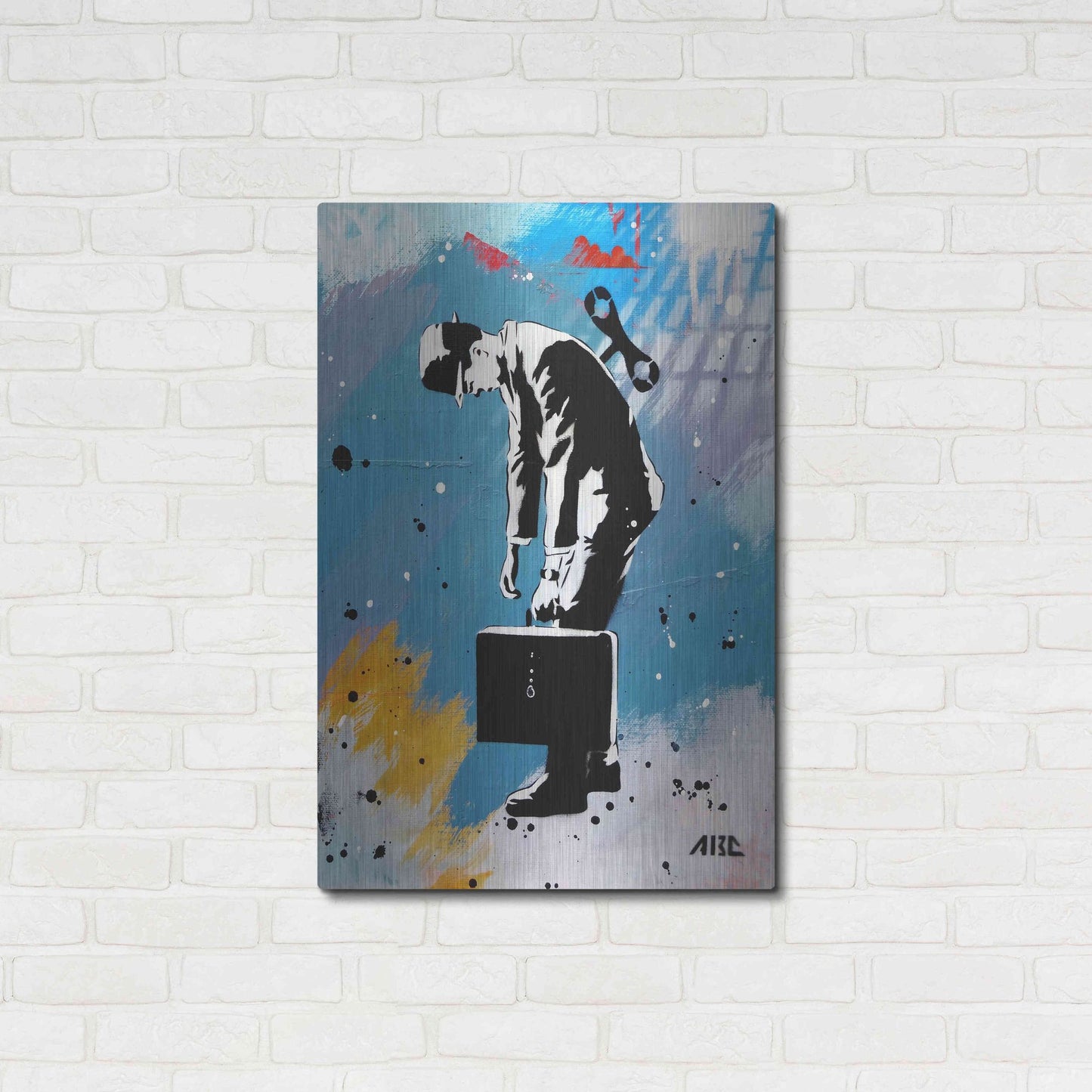 Luxe Metal Art 'Windup for the Wind Down' by AbcArtAttack, Metal Wall Art,24x36