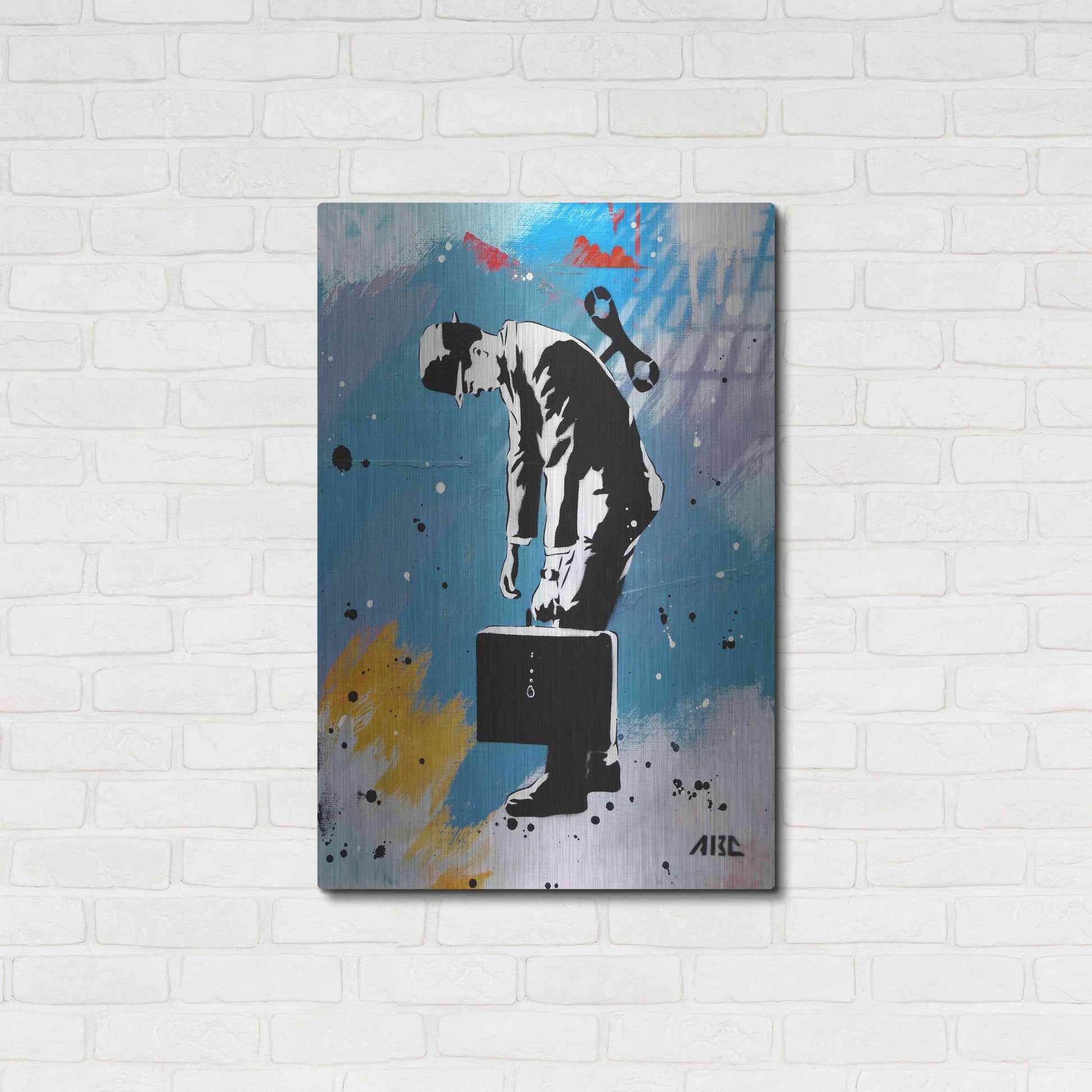 Luxe Metal Art 'Windup for the Wind Down' by AbcArtAttack, Metal Wall Art,24x36