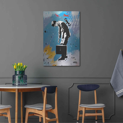 Luxe Metal Art 'Windup for the Wind Down' by AbcArtAttack, Metal Wall Art,24x36