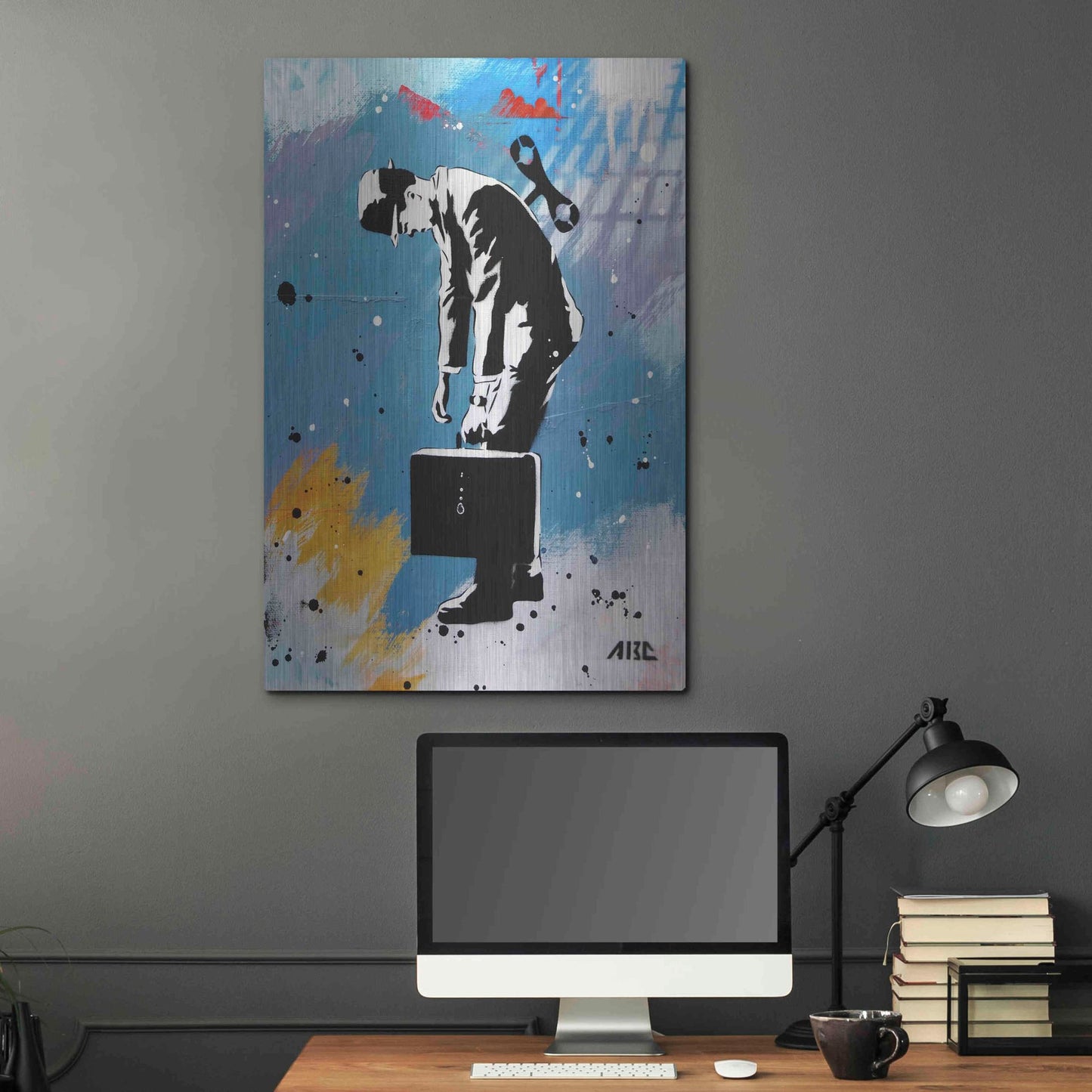 Luxe Metal Art 'Windup for the Wind Down' by AbcArtAttack, Metal Wall Art,24x36