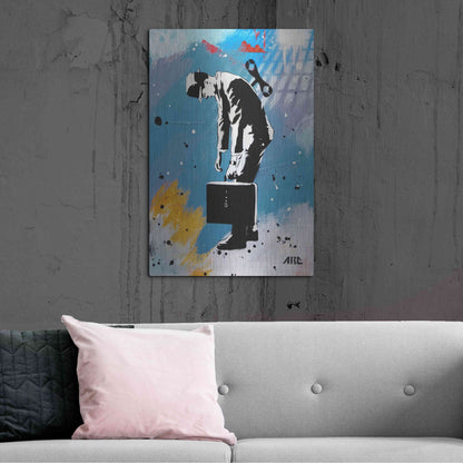 Luxe Metal Art 'Windup for the Wind Down' by AbcArtAttack, Metal Wall Art,24x36