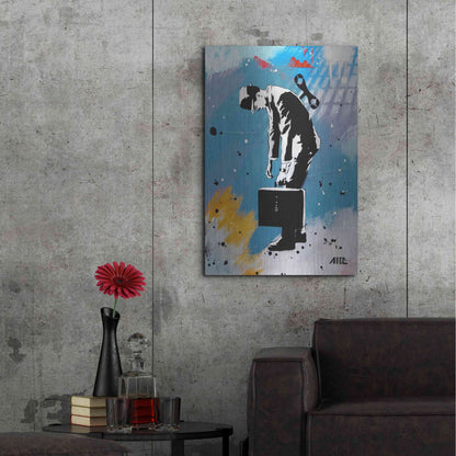 Luxe Metal Art 'Windup for the Wind Down' by AbcArtAttack, Metal Wall Art,24x36