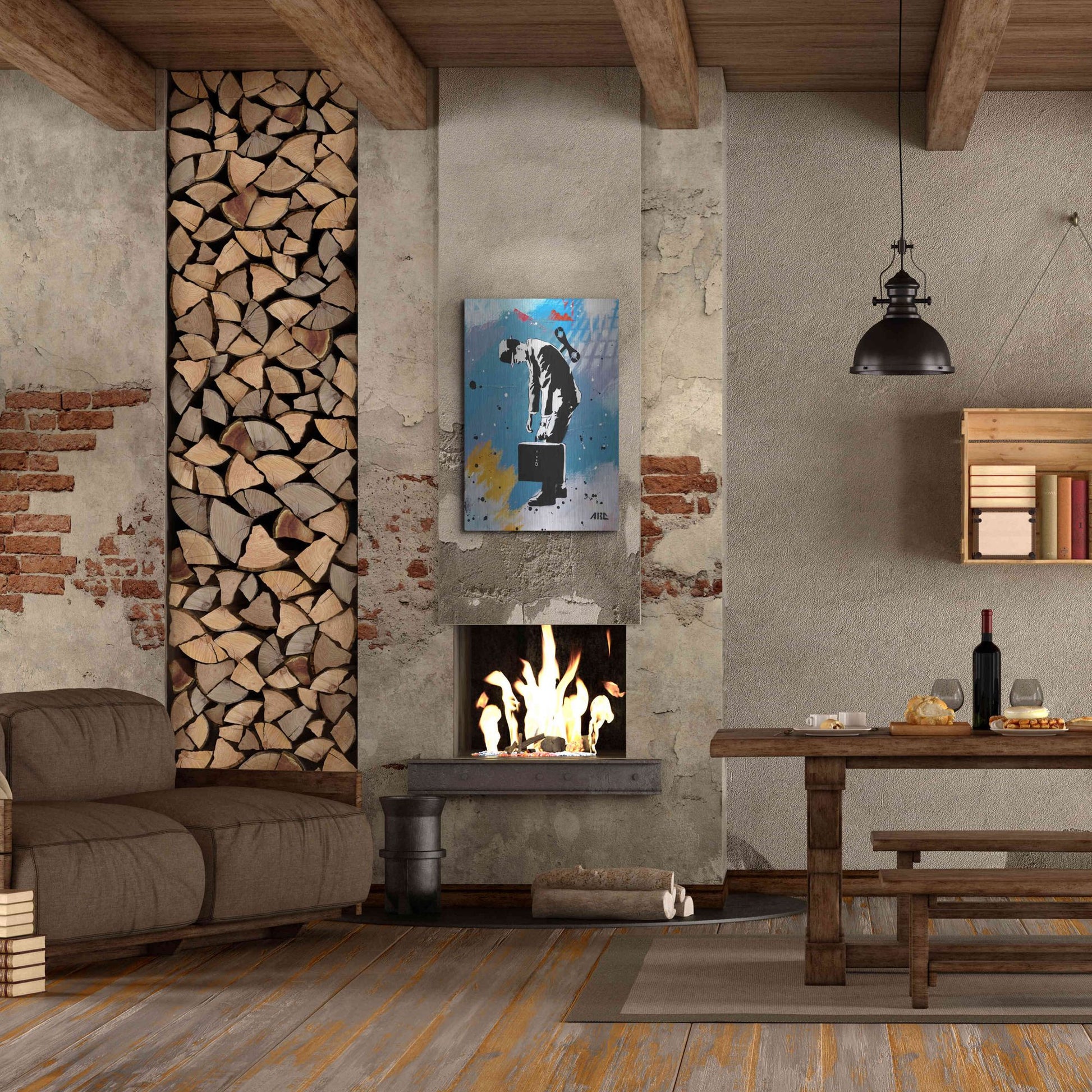 Luxe Metal Art 'Windup for the Wind Down' by AbcArtAttack, Metal Wall Art,24x36