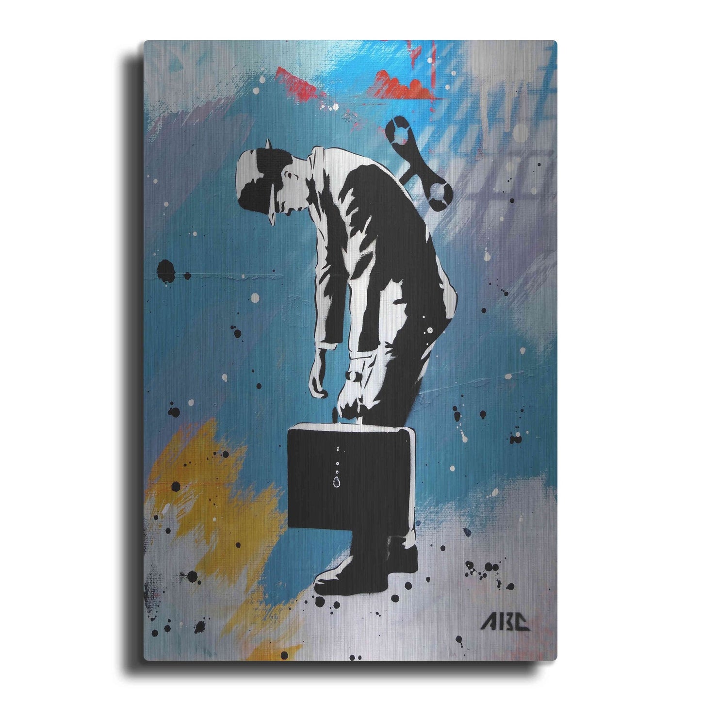 Luxe Metal Art 'Windup for the Wind Down' by AbcArtAttack, Metal Wall Art