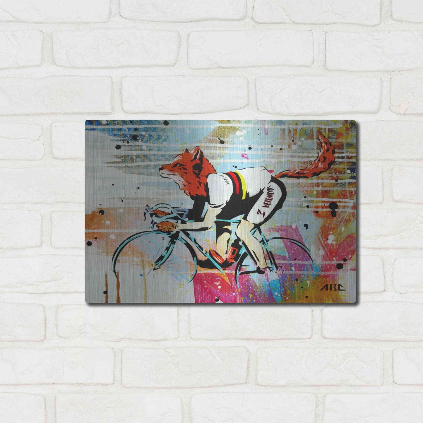 Luxe Metal Art 'Le Fox' by AbcArtAttack, Metal Wall Art,16x12