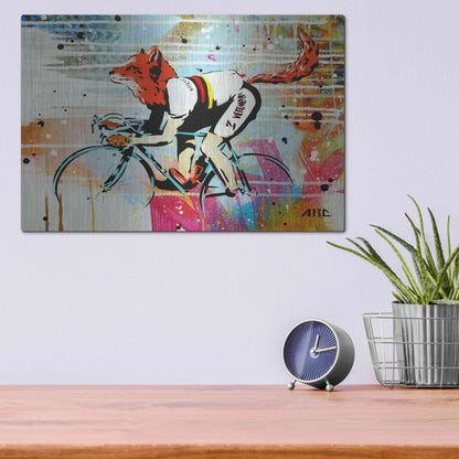 Luxe Metal Art 'Le Fox' by AbcArtAttack, Metal Wall Art,16x12