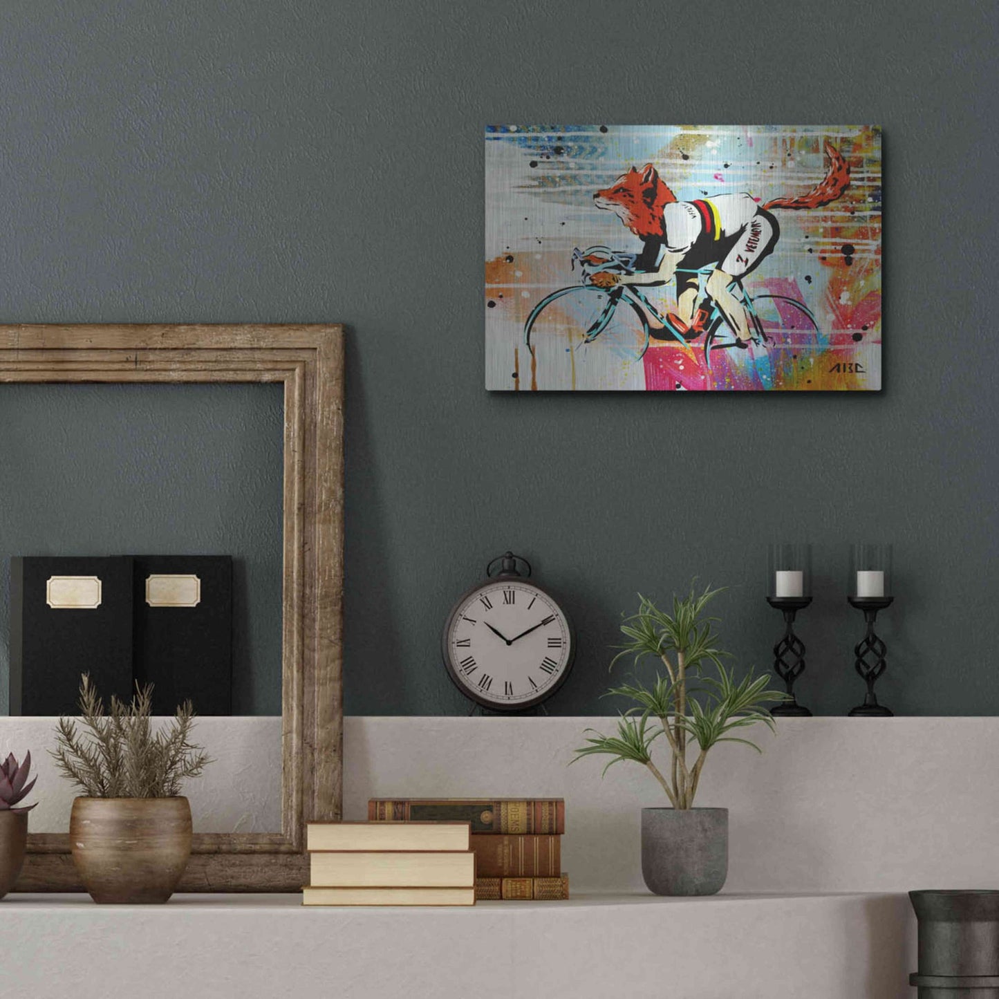 Luxe Metal Art 'Le Fox' by AbcArtAttack, Metal Wall Art,16x12