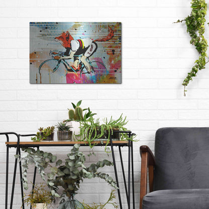 Luxe Metal Art 'Le Fox' by AbcArtAttack, Metal Wall Art,16x12