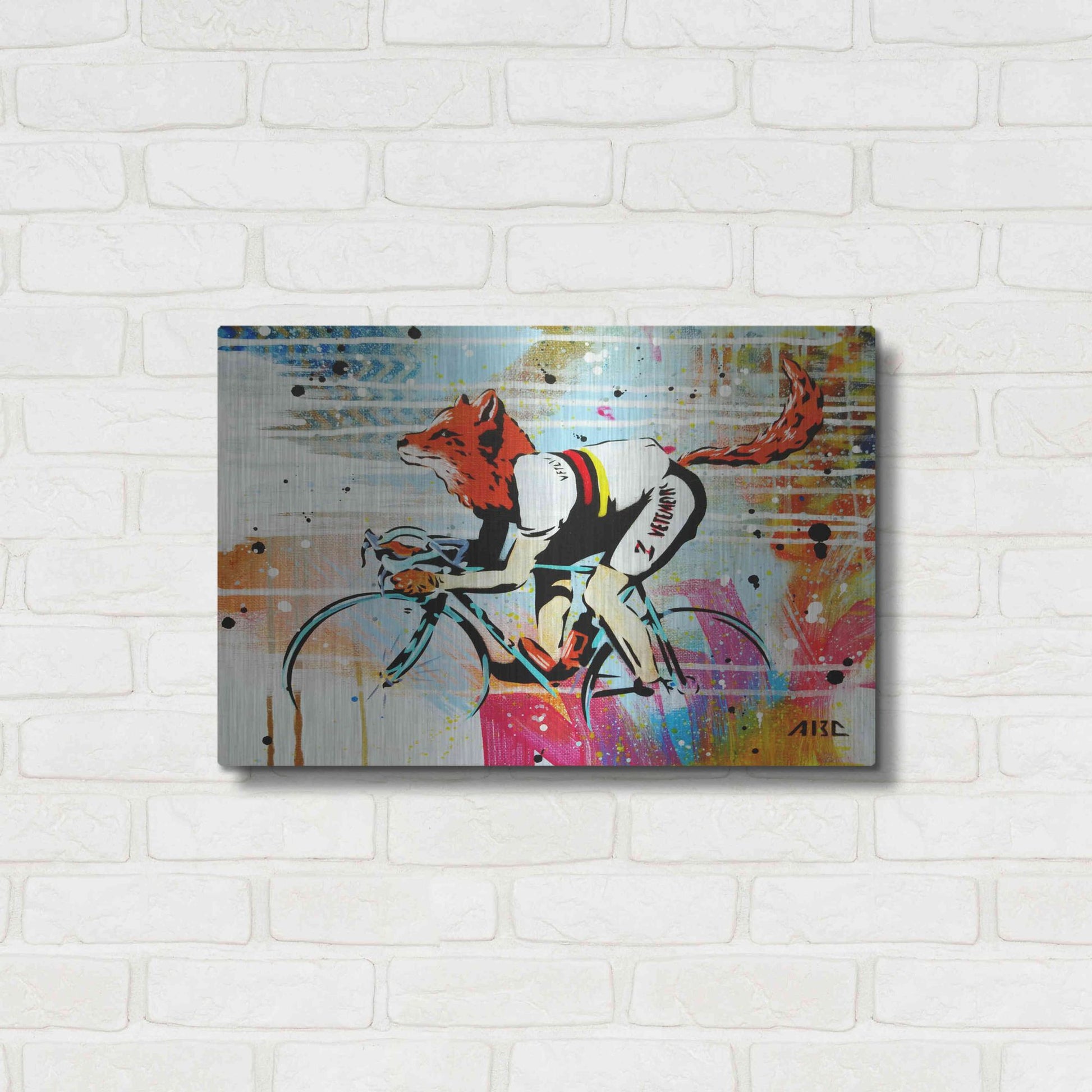 Luxe Metal Art 'Le Fox' by AbcArtAttack, Metal Wall Art,24x16