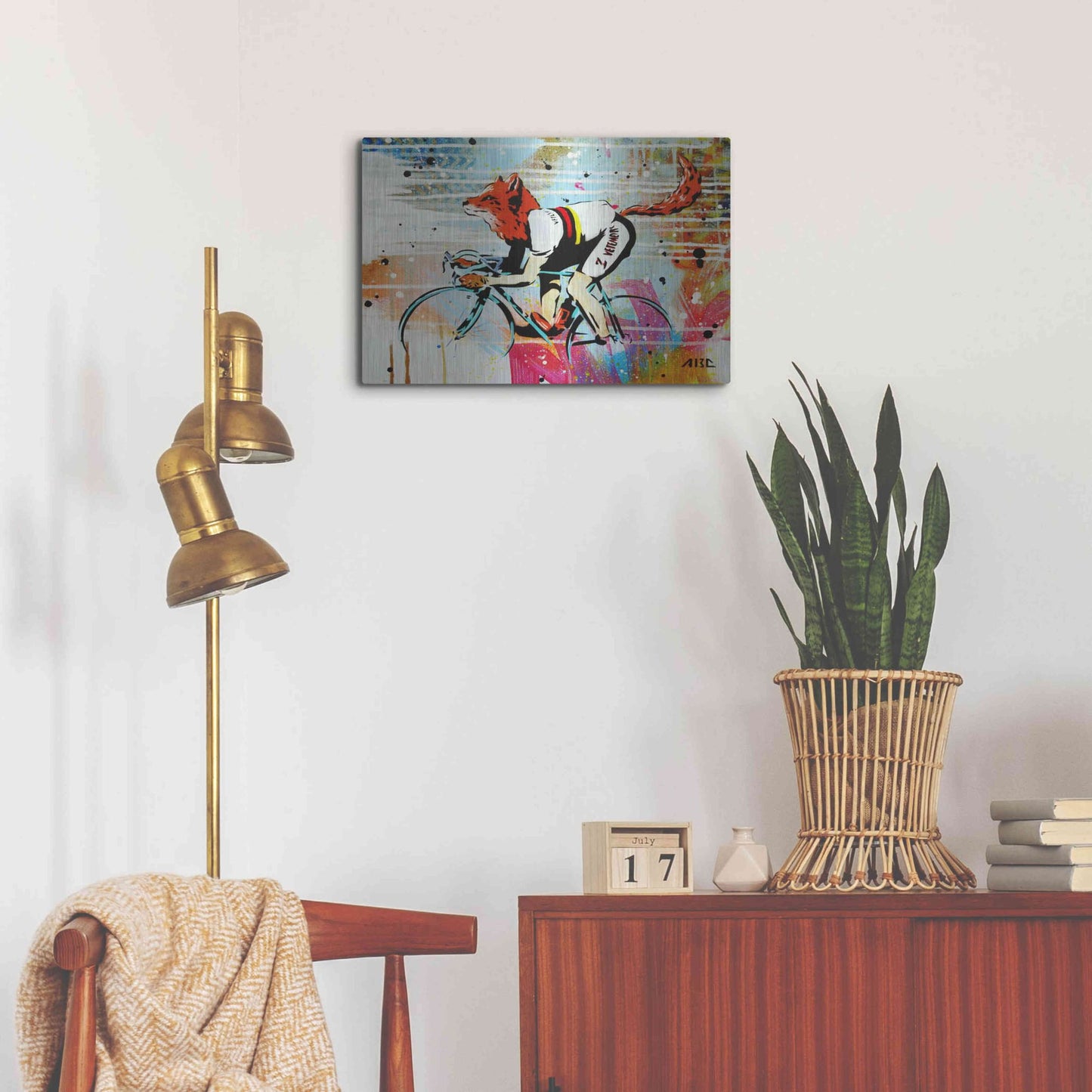 Luxe Metal Art 'Le Fox' by AbcArtAttack, Metal Wall Art,24x16