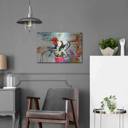 Luxe Metal Art 'Le Fox' by AbcArtAttack, Metal Wall Art,24x16