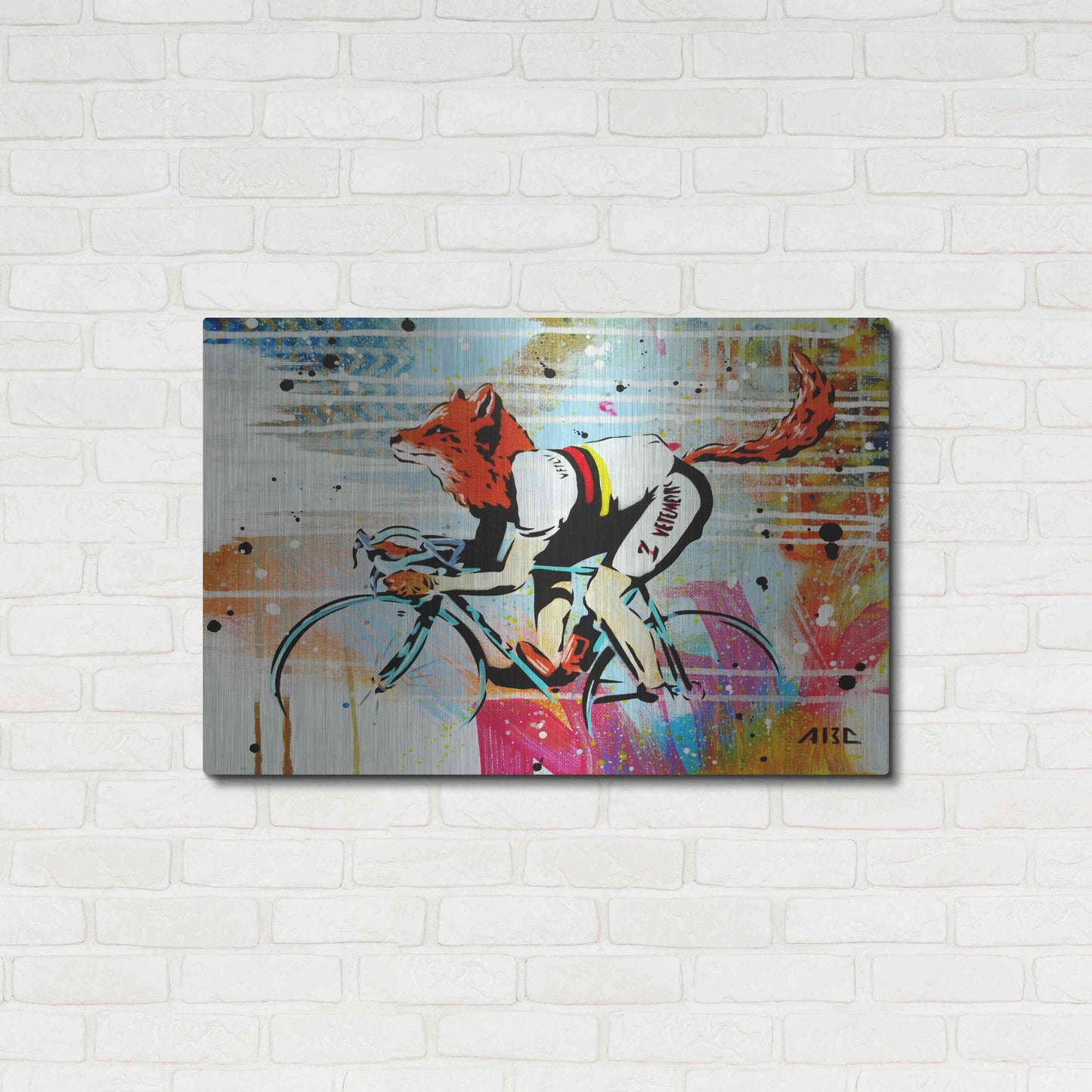 Luxe Metal Art 'Le Fox' by AbcArtAttack, Metal Wall Art,36x24