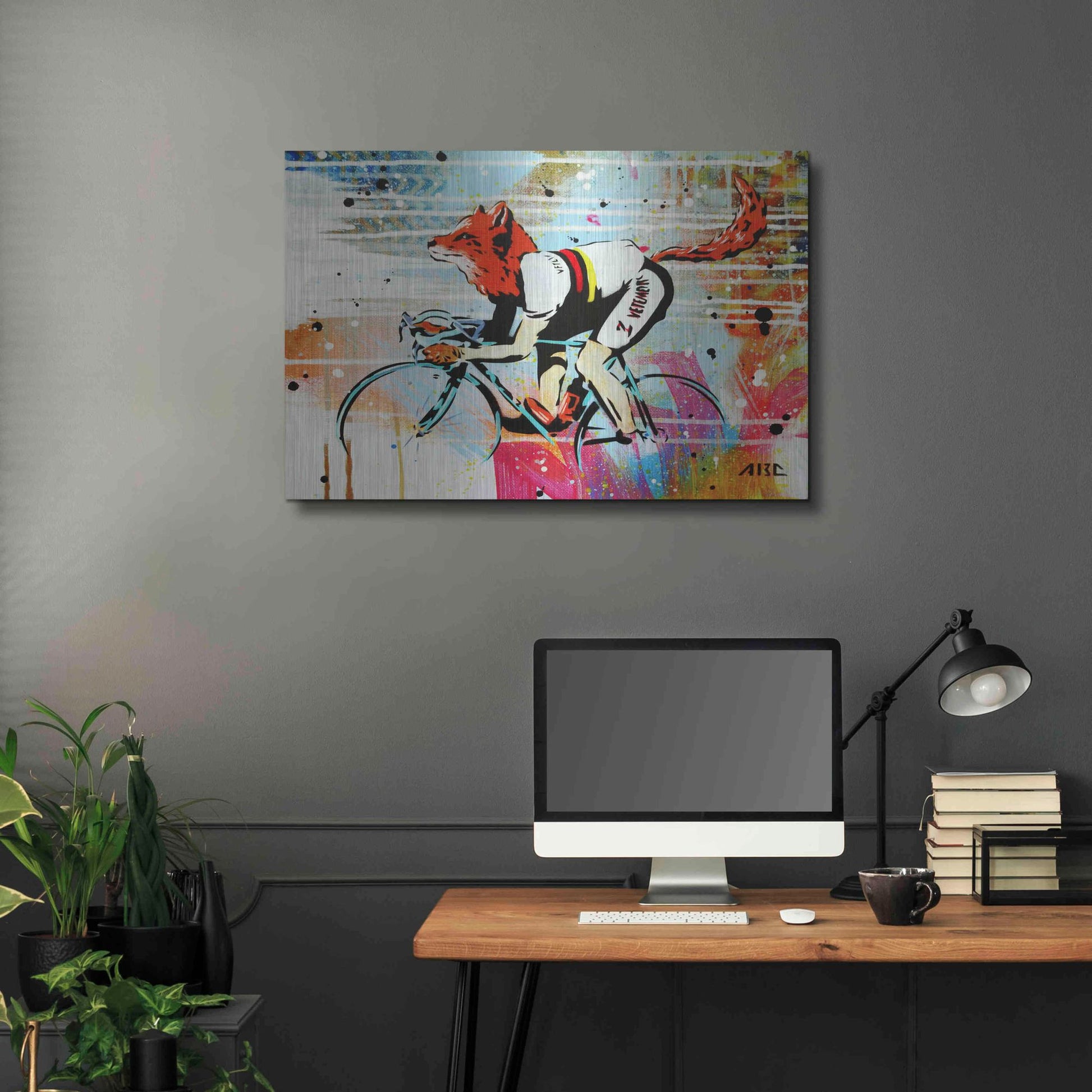 Luxe Metal Art 'Le Fox' by AbcArtAttack, Metal Wall Art,36x24